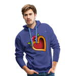 Men's Premium Hoodie "Flower heart tattoo" - azul intenso