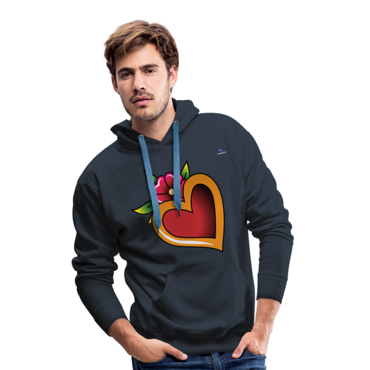 Men's Premium Hoodie "Flower heart tattoo" - azul marino