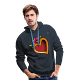 Men's Premium Hoodie "Flower heart tattoo" - azul marino