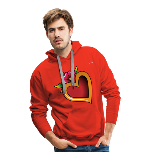 Men's Premium Hoodie "Flower heart tattoo" - rojo