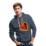 Men's Premium Hoodie "Flower heart tattoo" - azul vaquero