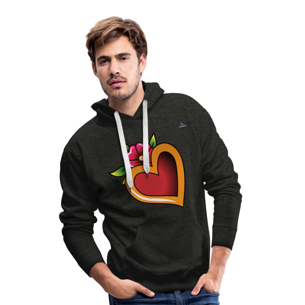 Men's Premium Hoodie "Flower heart tattoo" - antracita