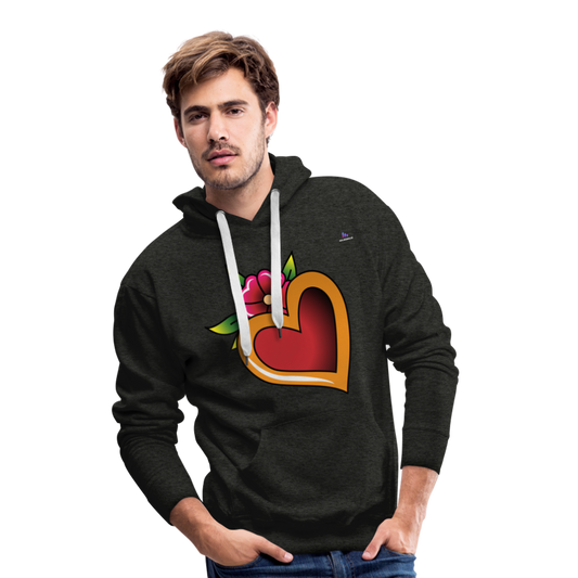 Men's Premium Hoodie "Flower heart tattoo" - antracita