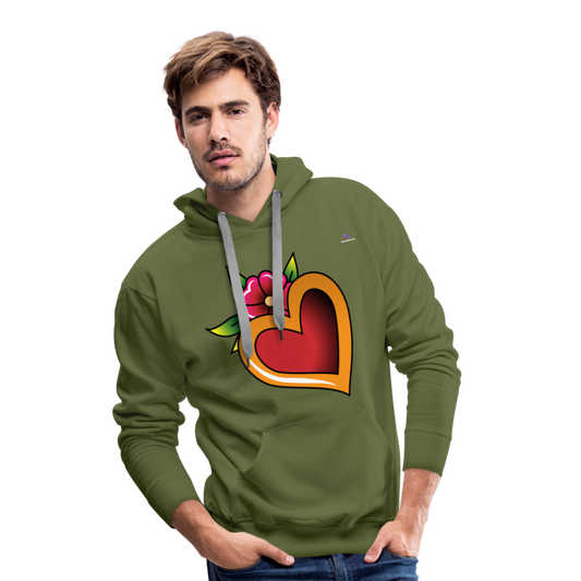 Men's Premium Hoodie "Flower heart tattoo" - verde