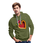 Men's Premium Hoodie "Flower heart tattoo" - verde