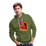 Men's Premium Hoodie "Flower heart tattoo" - verde