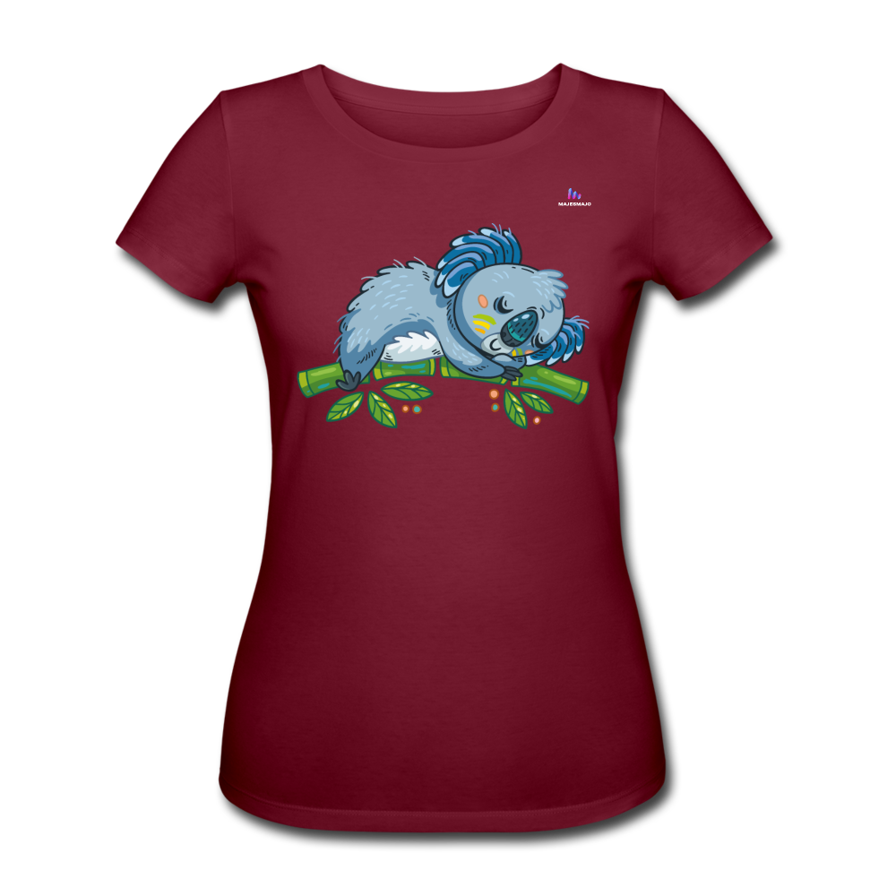Women's Organic T-Shirt by Stanley & Stella "koala" - rojo burdeos