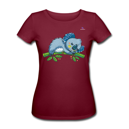Women's Organic T-Shirt by Stanley & Stella "koala" - rojo burdeos
