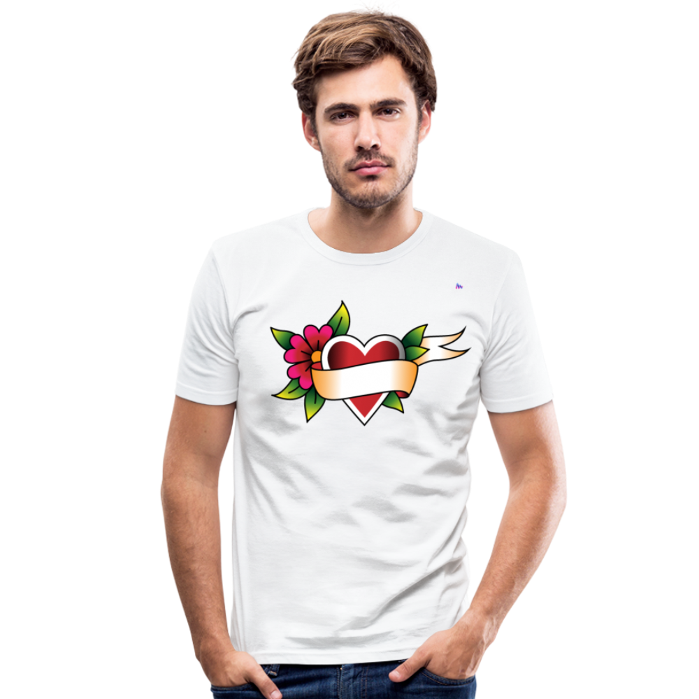 Men's Slim Fit T-Shirt "Flower heart tattoo" - blanco
