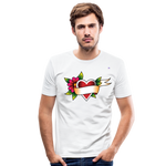 Men's Slim Fit T-Shirt "Flower heart tattoo" - blanco