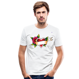 Men's Slim Fit T-Shirt "Flower heart tattoo" - blanco