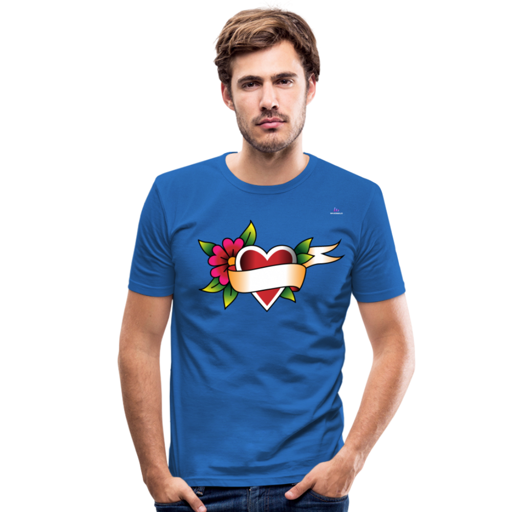 Men's Slim Fit T-Shirt "Flower heart tattoo" - azul real