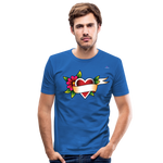 Men's Slim Fit T-Shirt "Flower heart tattoo" - azul real