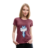 Women's Premium T-Shirt "Arrow comic style" - rojo bordeaux salpicado