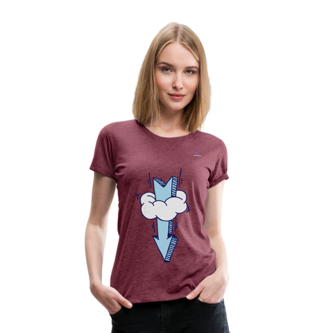 Women's Premium T-Shirt "Arrow comic style" - rojo bordeaux salpicado