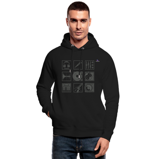 Unisex Organic Hoodie by Stanley & Stella "Music" - negro