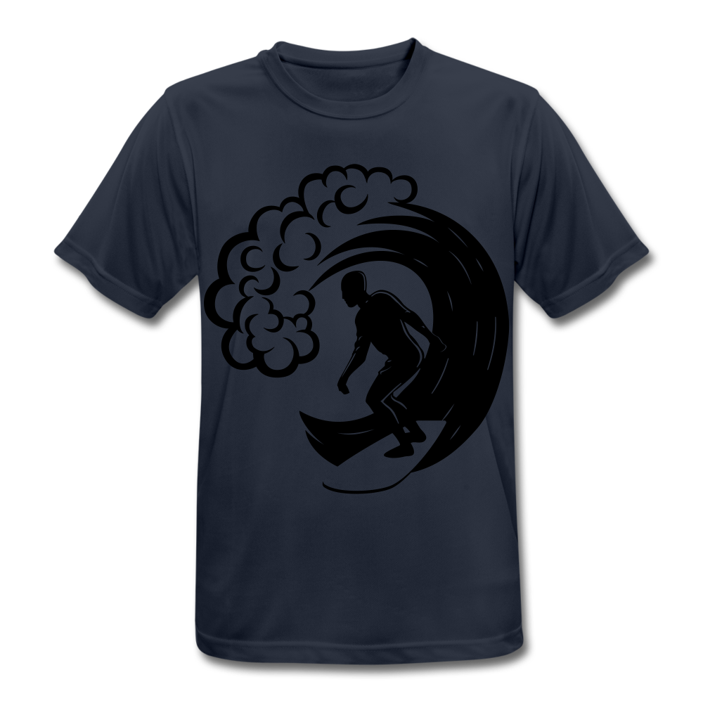 Men's Breathable T-Shirt "Surfer" - azul marino oscuro