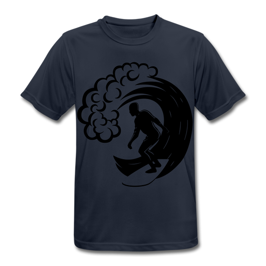 Men's Breathable T-Shirt "Surfer" - azul marino oscuro