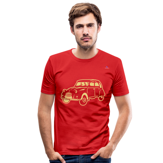 Men's Slim Fit T-Shirt "sweet car" - rojo