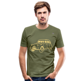 Men's Slim Fit T-Shirt "sweet car" - verde caqui