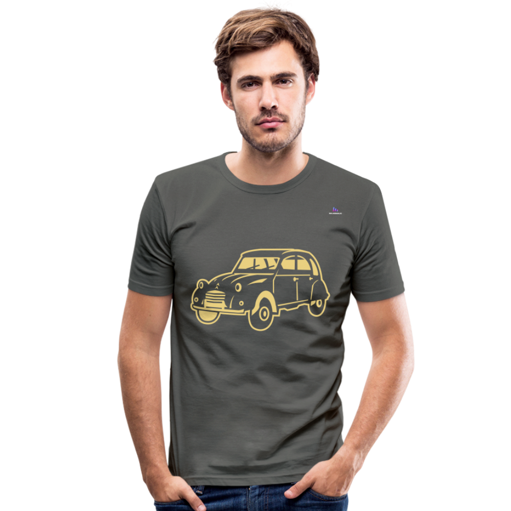Men's Slim Fit T-Shirt "sweet car" - gris grafito