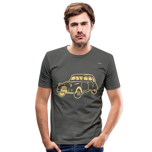 Men's Slim Fit T-Shirt "sweet car" - gris grafito
