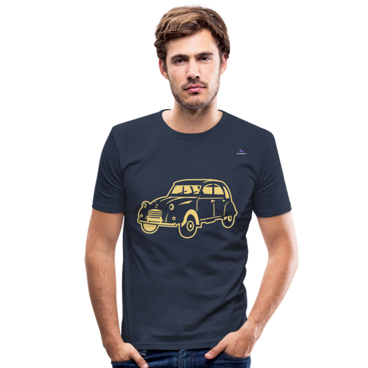 Men's Slim Fit T-Shirt "sweet car" - azul marino