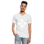 Men's V-Neck T-Shirt "card symbols" - blanco