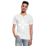 Men's V-Neck T-Shirt "card symbols" - blanco