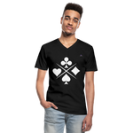 Men's V-Neck T-Shirt "card symbols" - negro