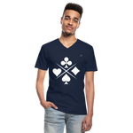 Men's V-Neck T-Shirt "card symbols" - azul marino