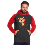 Unisex Baseball Hoodie "Monkey" - negro/rojo