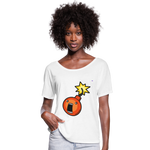 Flowy Women’s T-Shirt by Bella + Canvas "Bomb" - blanco