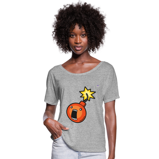 Flowy Women’s T-Shirt by Bella + Canvas "Bomb" - gris jaspeado
