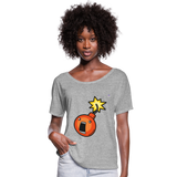 Flowy Women’s T-Shirt by Bella + Canvas "Bomb" - gris jaspeado