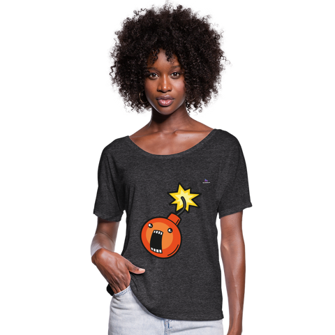 Flowy Women’s T-Shirt by Bella + Canvas "Bomb" - antracita