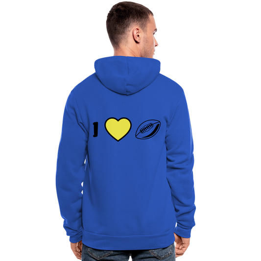 Unisex Hooded Jacket by Bella + Canvas "Football 3" - azul intenso