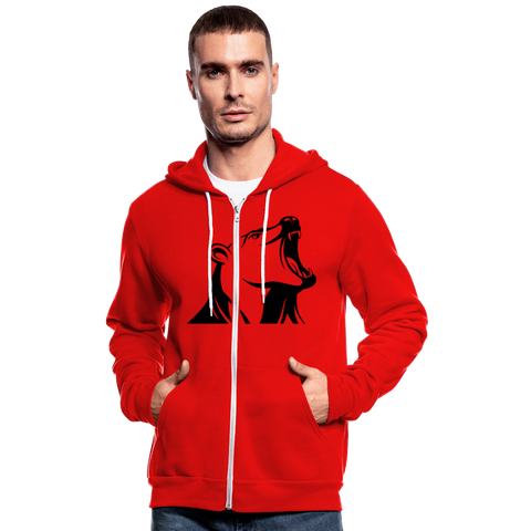 Unisex Hooded Jacket by Bella + Canvas "Football 3" - rojo clásico