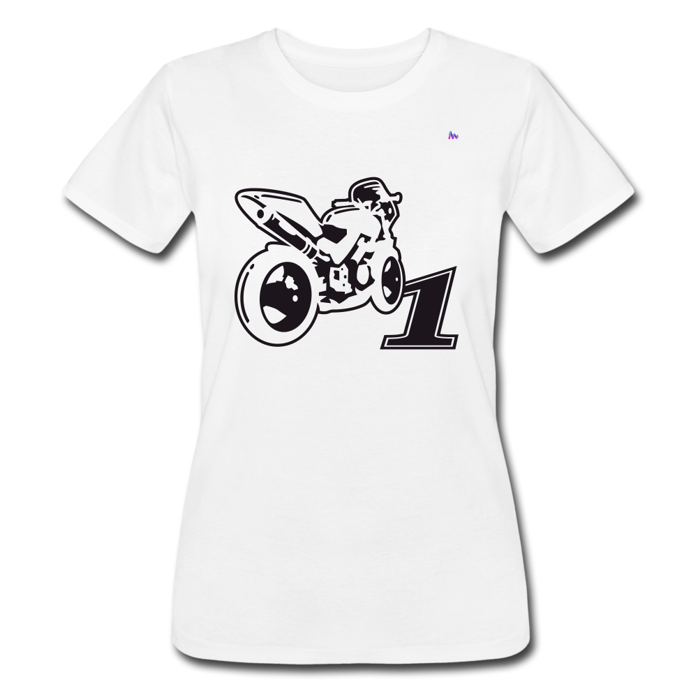 Women’s Slim-Fit T-shirt Bella + Canvas "No 1 Bike" - blanco