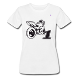 Women’s Slim-Fit T-shirt Bella + Canvas "No 1 Bike" - blanco