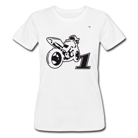 Women’s Slim-Fit T-shirt Bella + Canvas "No 1 Bike" - blanco