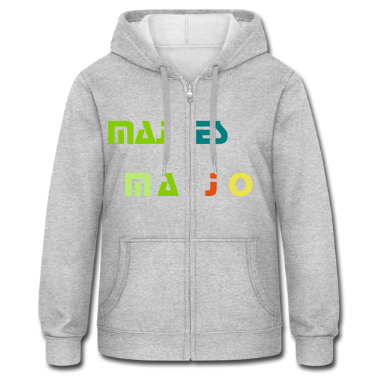 Women's Heavyweight Hooded Jacket "majesmajo" - gris jaspeado