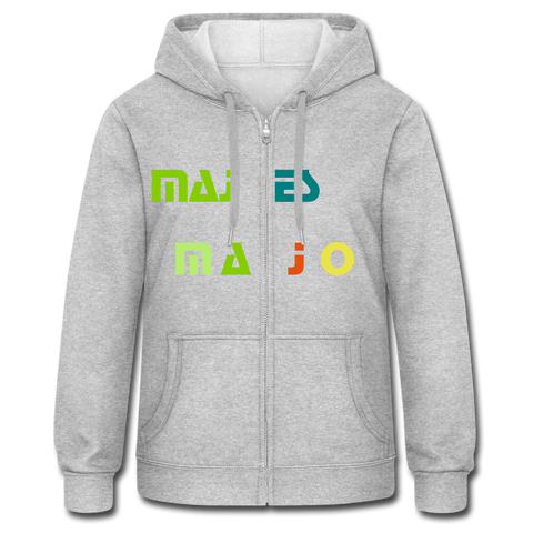 Women's Heavyweight Hooded Jacket "majesmajo" - gris jaspeado