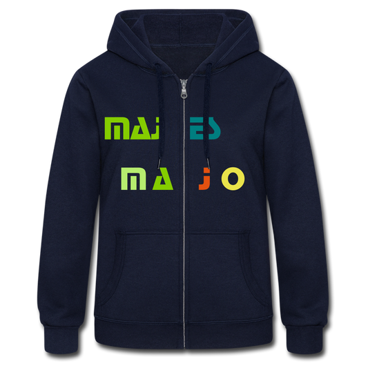 Women's Heavyweight Hooded Jacket "majesmajo" - azul marino