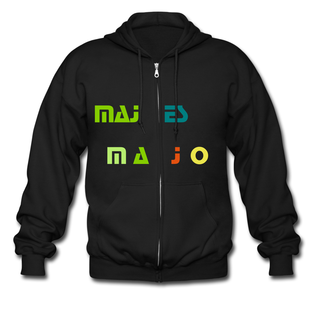 Men's Heavyweight Hooded Jacket "majesmajo" - negro