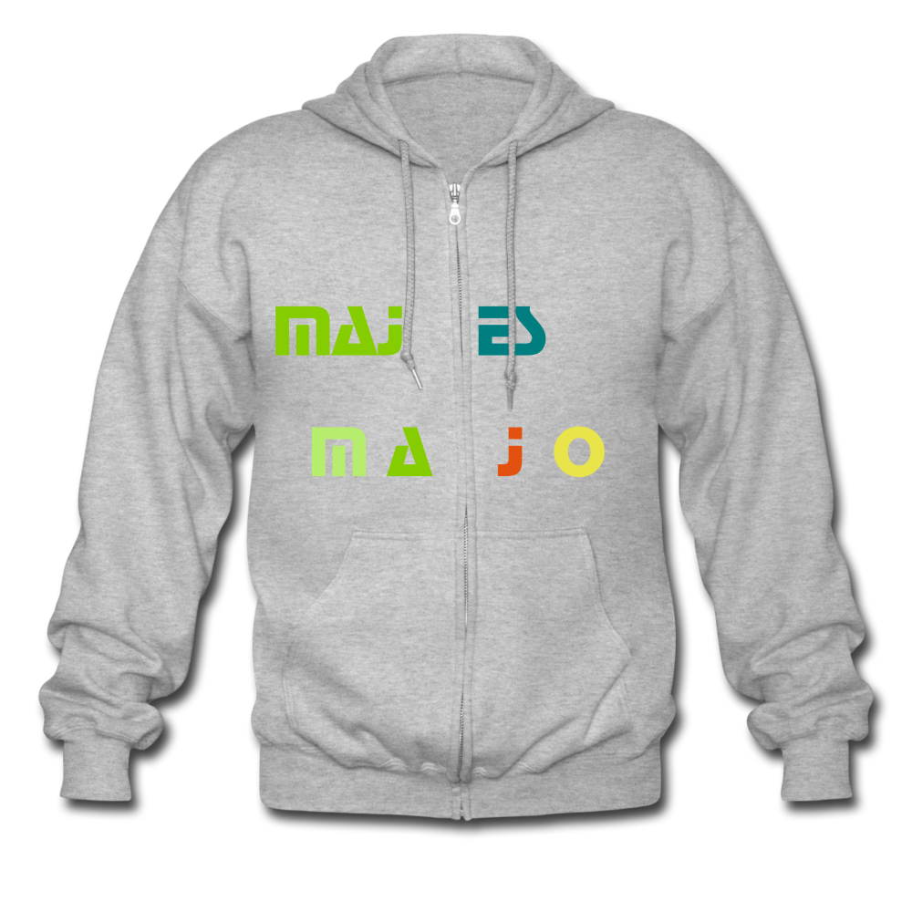 Men's Heavyweight Hooded Jacket "majesmajo" - gris jaspeado