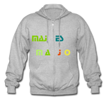 Men's Heavyweight Hooded Jacket "majesmajo" - gris jaspeado