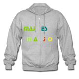 Men's Heavyweight Hooded Jacket "majesmajo" - gris jaspeado