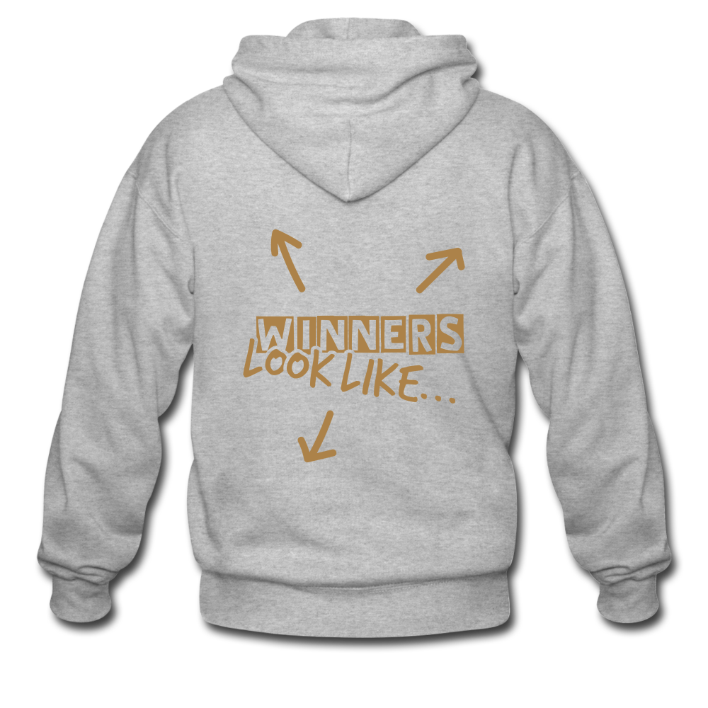 Men's Heavyweight Hooded Jacket "majesmajo" - gris jaspeado