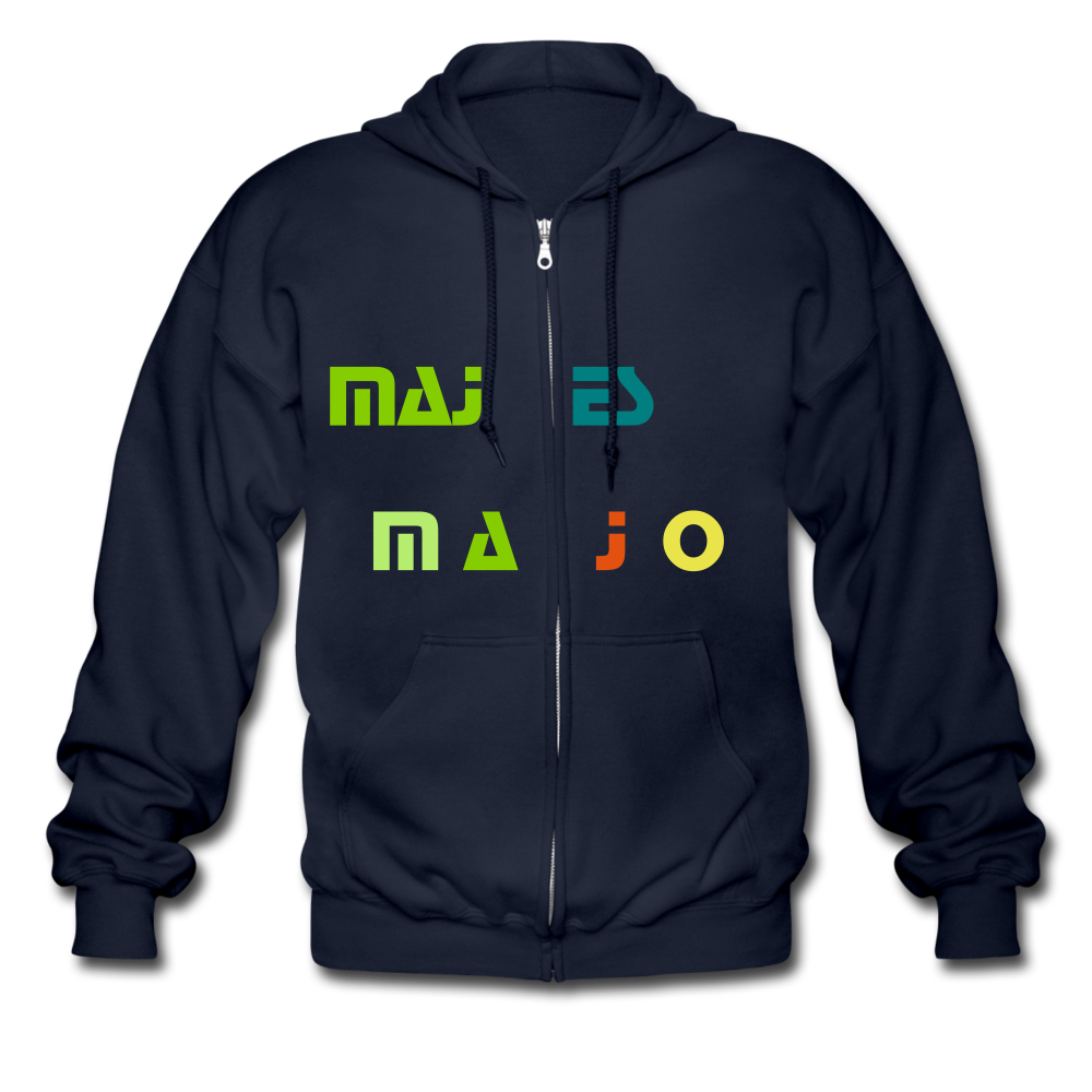 Men's Heavyweight Hooded Jacket "majesmajo" - azul marino